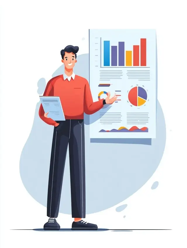 Entrepreneur marocain présentant une analyse de marché Maroc structurée avec graphiques financiers